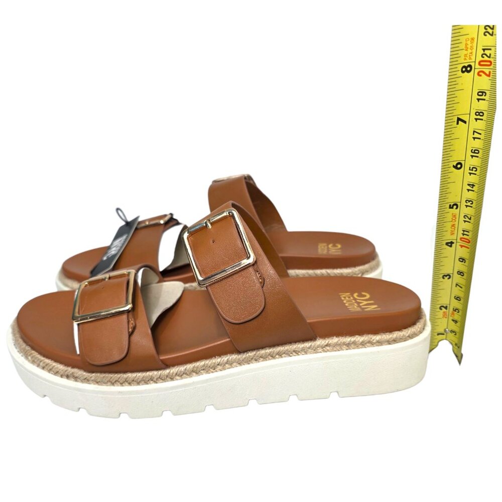 Madden NYC Flatform Sandals Adjustable Buckle Straps Women’s Size 11 Brown - Picture 3 of 9